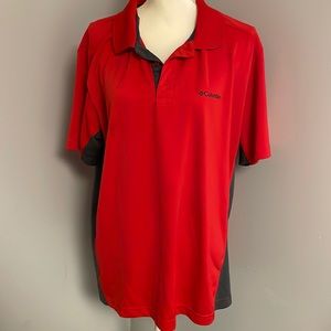 Men's Columbia red and gray polo size XL